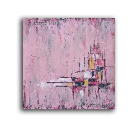 pink art abstract Painting Oil Acrylic 36 wall art
