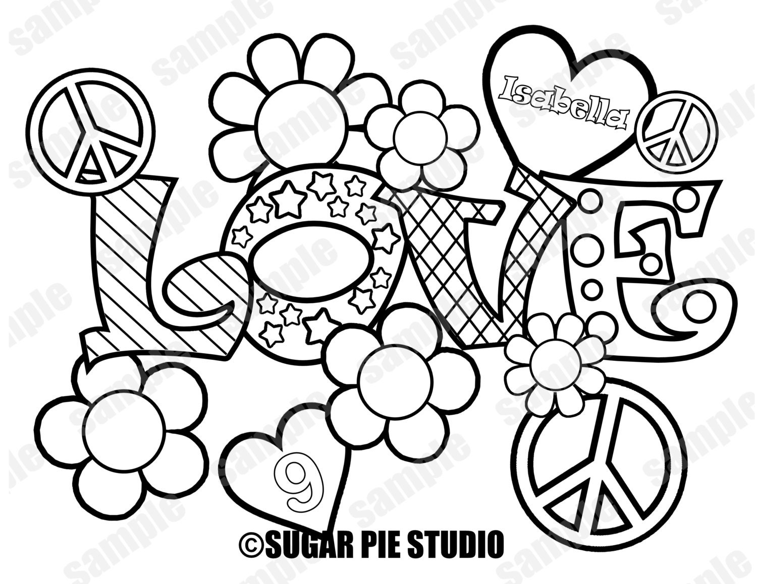 Coloring Pages Peace Love Coloring Pages 