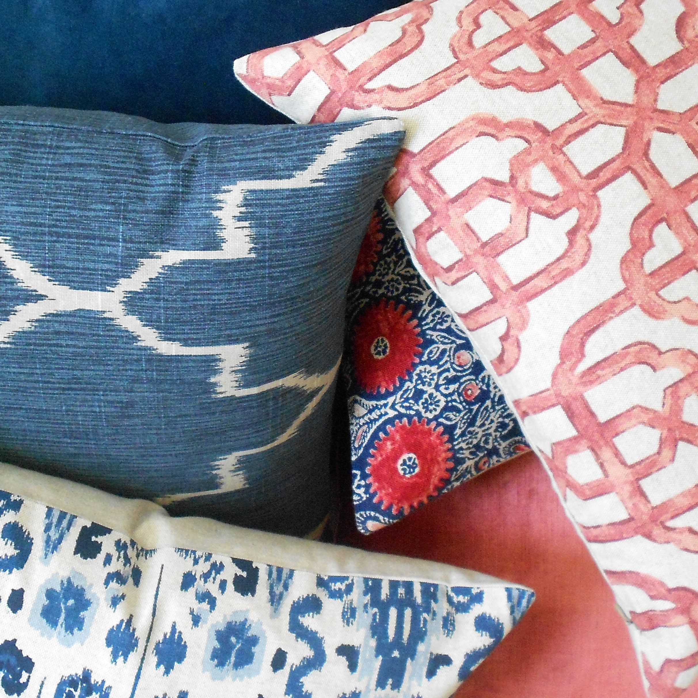 Designer fabric decorative pillow covers made by pillowflightpdx