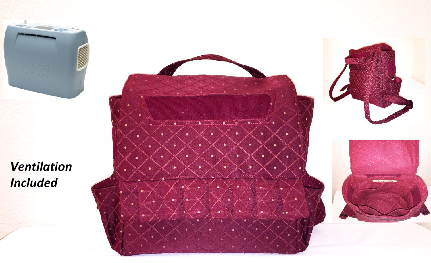 Oxygen Concentrator Backpack a Handmade Designer by AmariJade