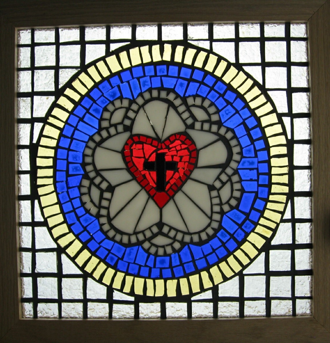 Luther’s Rose Stained Glass Mosaic by kbmick2 on Etsy
