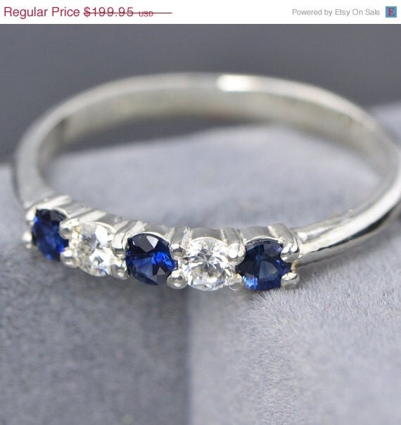 Sale Sapphire Ring Sterling Silver Ring by TheJewelryGirlsPlace