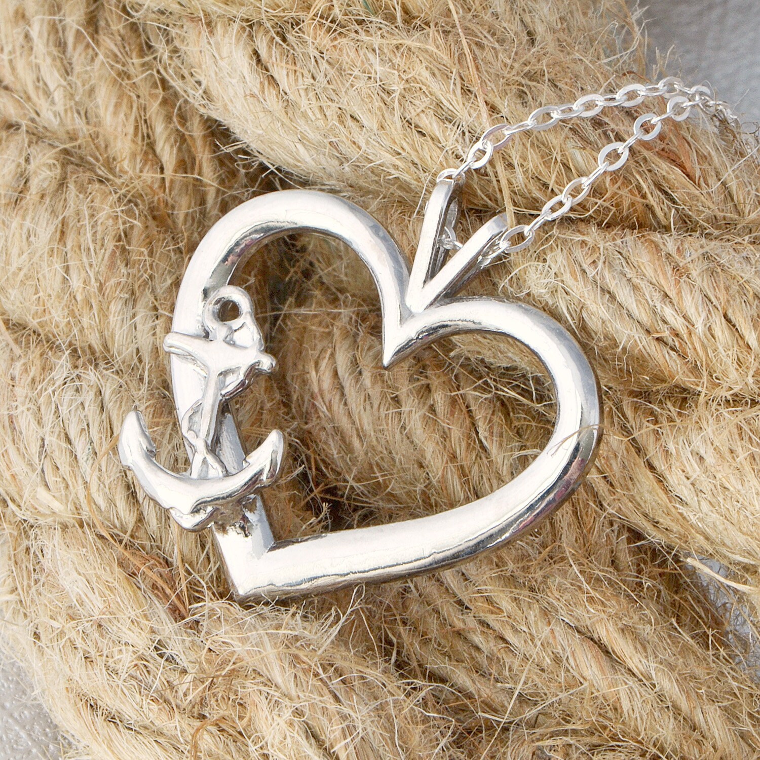 Anchor Necklace Anchor Pendant Heart Pendant Love Anchors