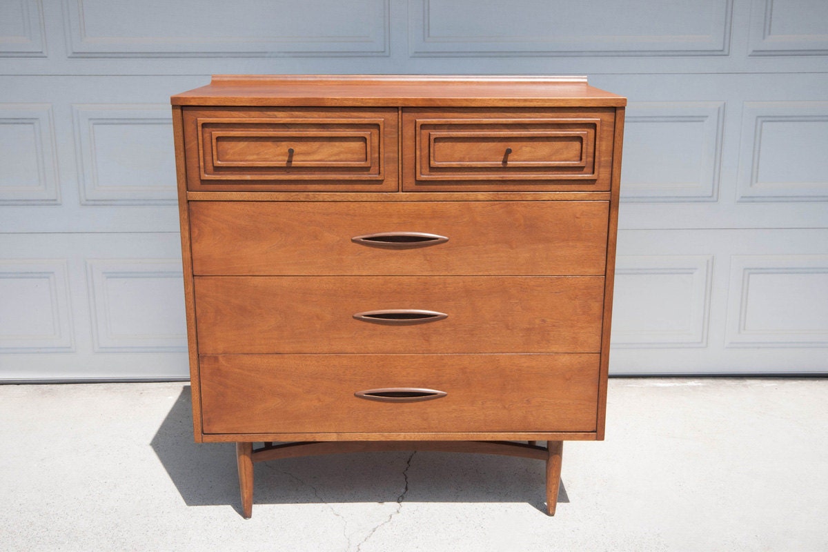 Mid Century Broyhill Sculptra Tall Dresser Haute Juice