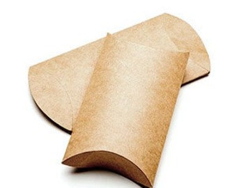 25 Brown Kraft Pillow Boxes 2 x 3/4 x 3 Inches, Usable Space 2 x 2 1/2 Inches