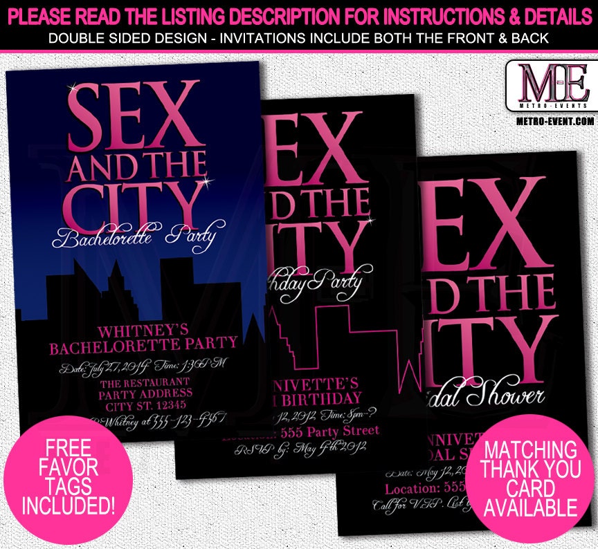 Sex And The City Invitations 