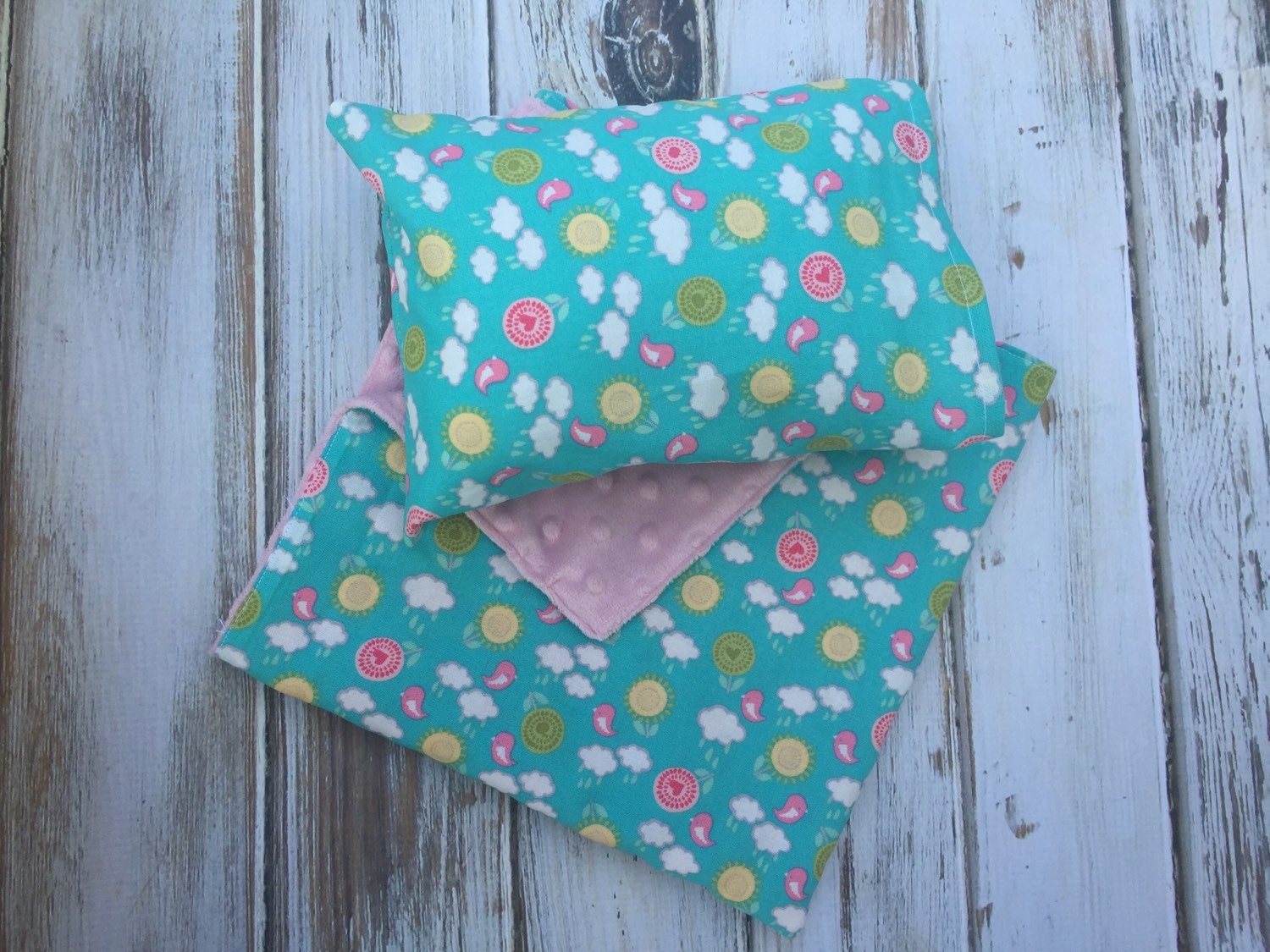 Doll Pillow and Blanket set doll bedding by BabyBirdsCloset
