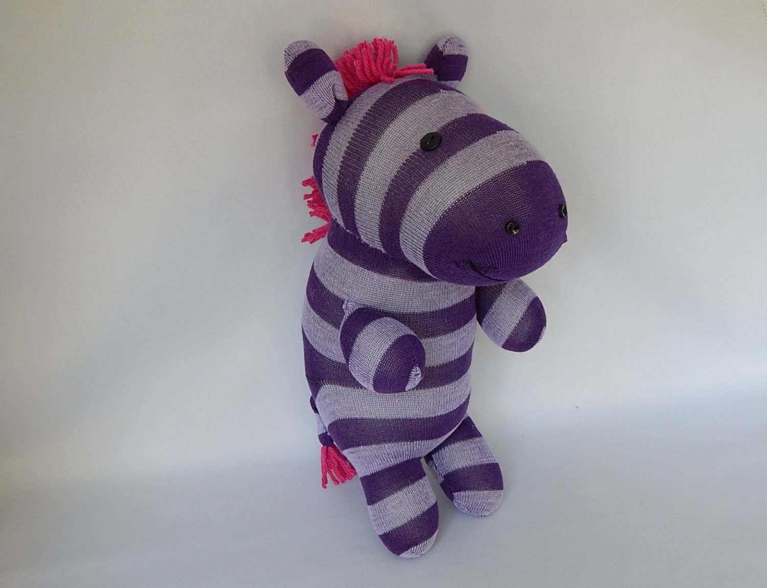 purple zebra stuffed animal