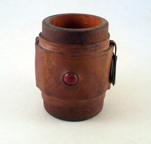 Vintage leather dice cup Vintage dice game Workshop