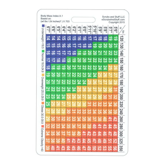 Body Mass Index BMI Badge Card Vertical Accessory for Nurse