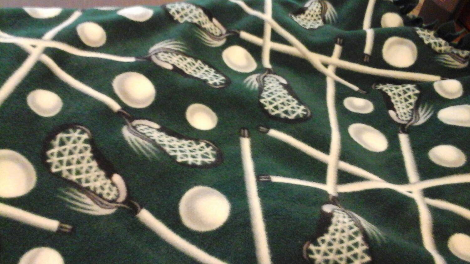 Lacrosse Fleece Tie Blanket Green Sale