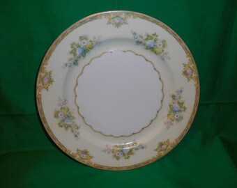 One (1), 10", Hand Painted, Dinner Plate, from Meito China, in the Calais Pattern.