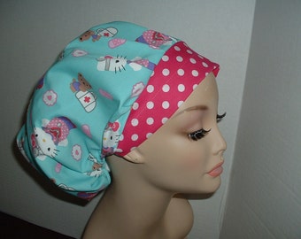 Hello Kitty Dr Nurse Bouffant OR Surgical Scrub Hat CRNA Lab