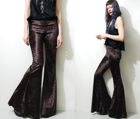 crushed velvet bell bottoms