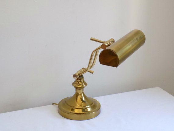 Vintage Brass Library Piano or Desk Writing Lamp Reading