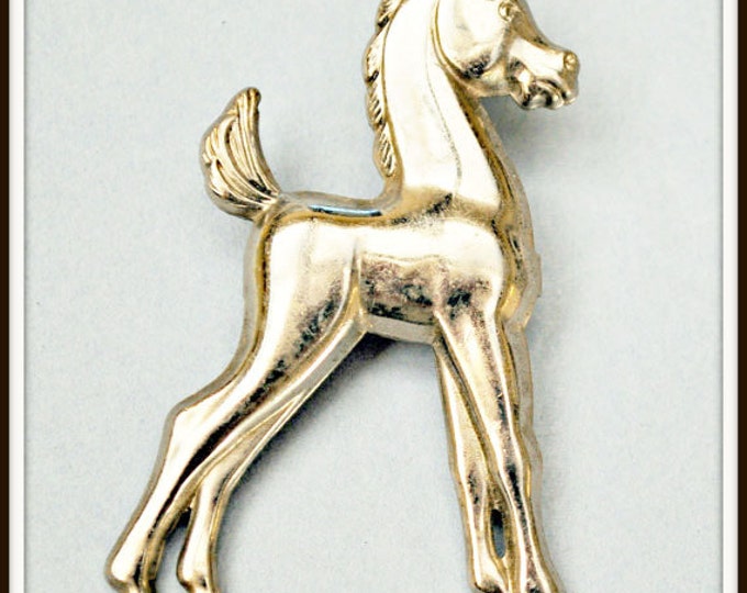 Horse Brooch vintage silver pony equestrian pin