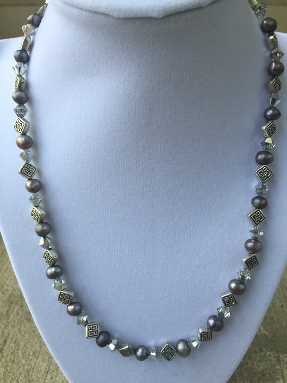 freshwater pearl necklace etsy
