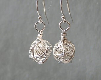 Silver Earrings - Sterling Silver Earrings - Love Knot Earrings - Silver Dangle Earrings - Birthday Gift, Wife Gift, Girlfriend Gift