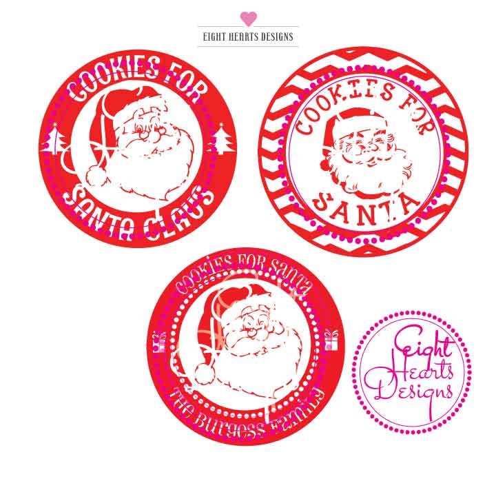 Download Santa Plate 3 Designs Pack for Santa Claus Christmas Eve