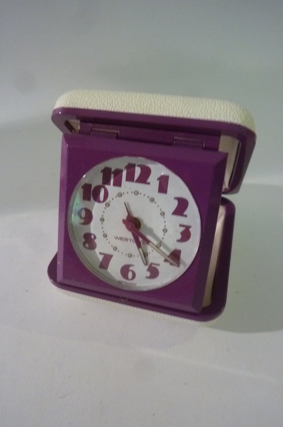 Mod Alarm Clock Vintage Wind Up Travel Alarm Clock by Westclox