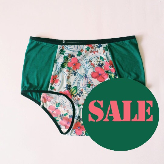 SALE Hipster style panties with meadow Flowers pattern.