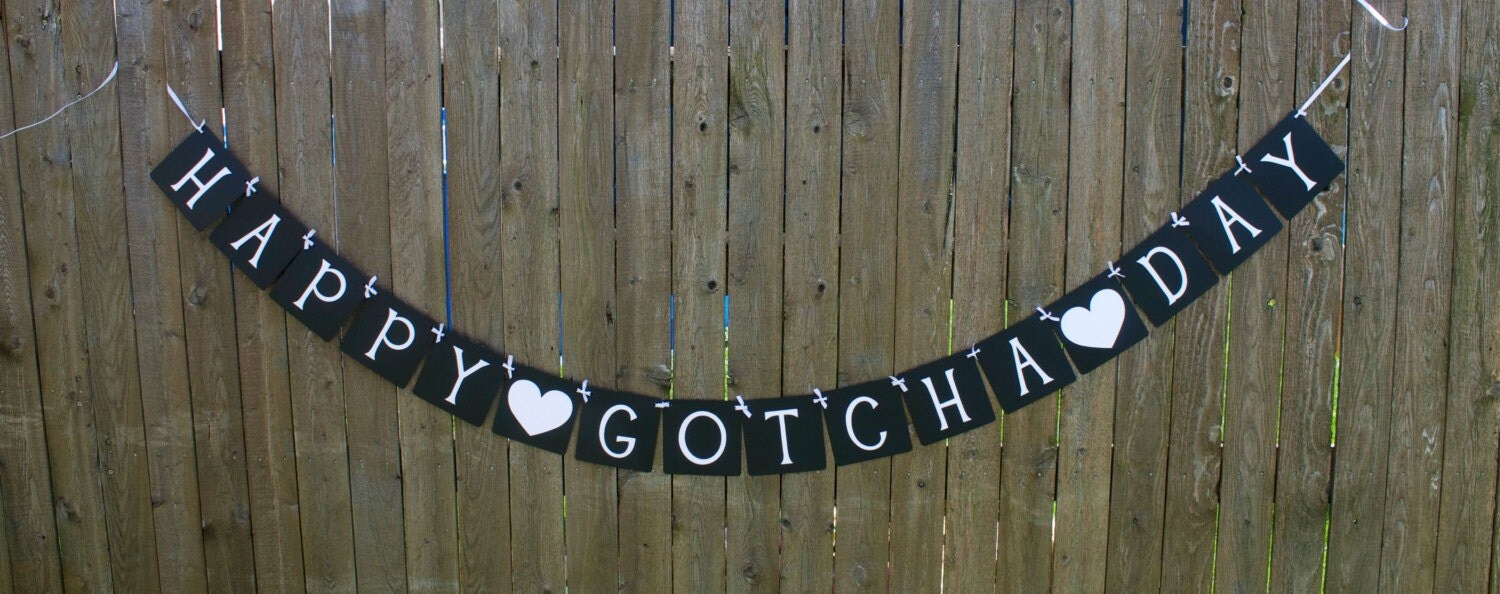 Happy Gotcha Day Banner Adoption banner Party Sign Adoption