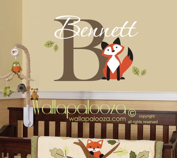 Fox wall decal fox wall art fox nursery wall decal