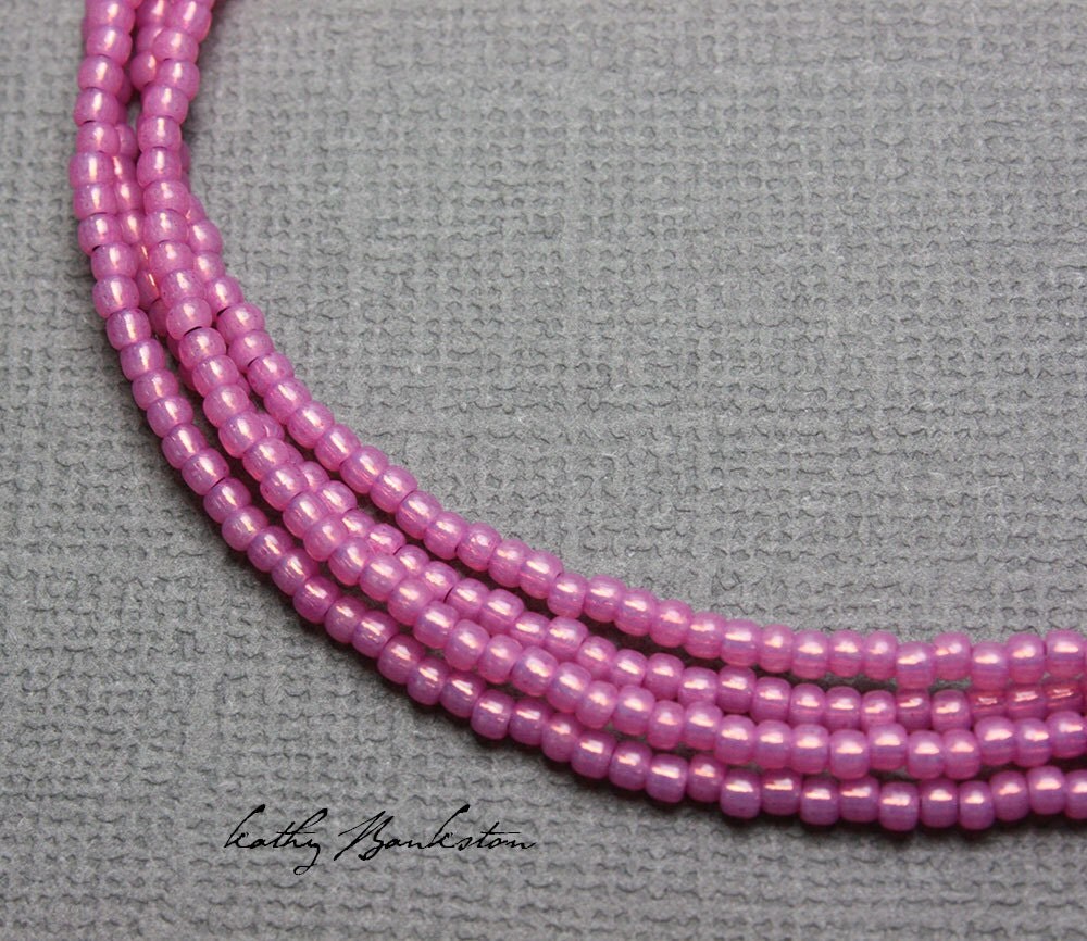 Pink Seed Bead Necklace Pink Seed Bead Single Strand