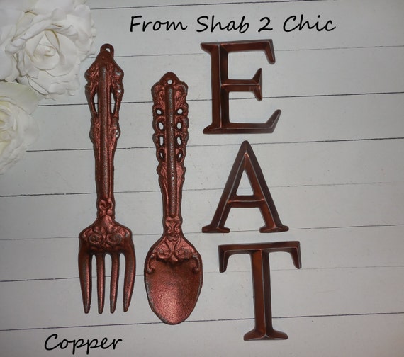 COPPEREAT SignCast Iron Fork And Spoon Home DecorKitchen