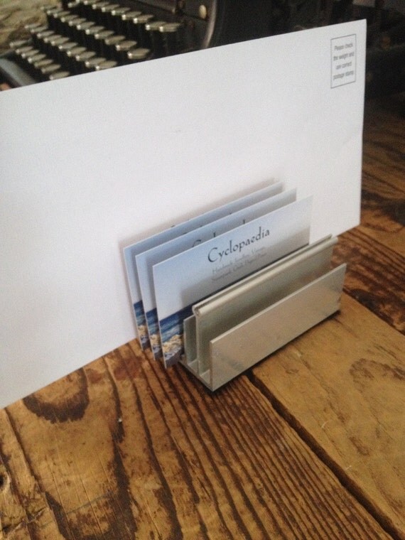 Modern business card letter holder desk office supplies geek