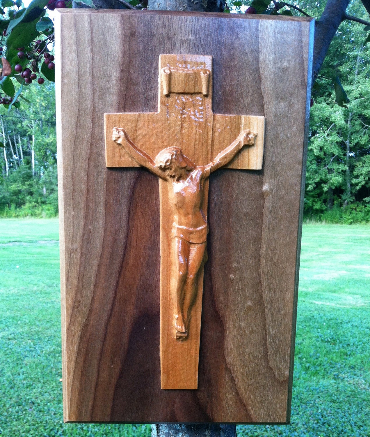 Carved Wood Jesus Carved Wood Crucifix Jesus on the cross
