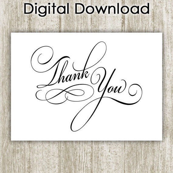 Thank You Print Thank You Printable 5x7 Instant Download