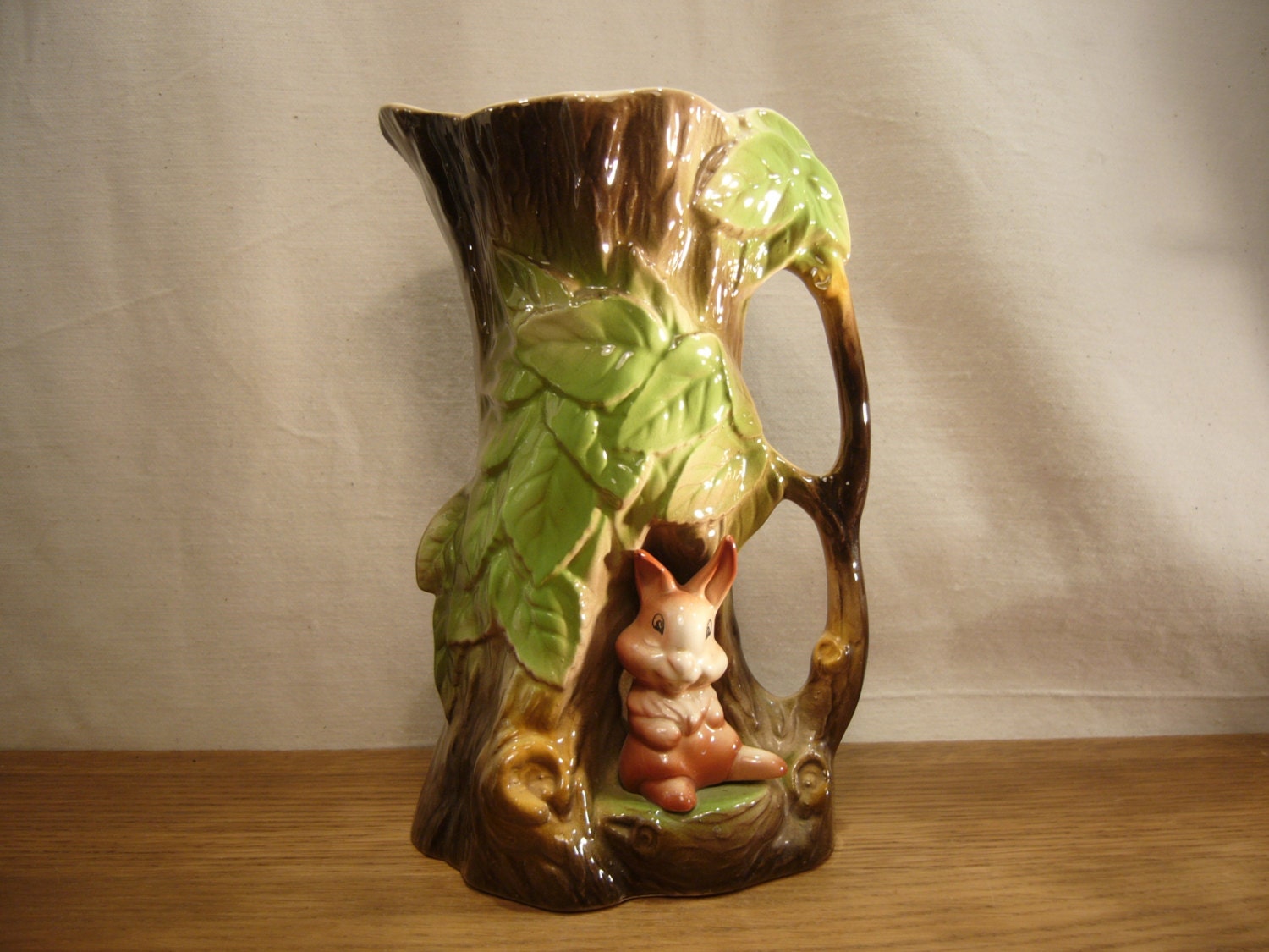 Vintage 1960s Withernsea Eastgate Pottery Fauna jug style vase
