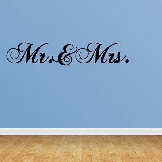 Mr And Mrs Wall Decals Mr And Mrs Vinyl Wall Decal Lettering