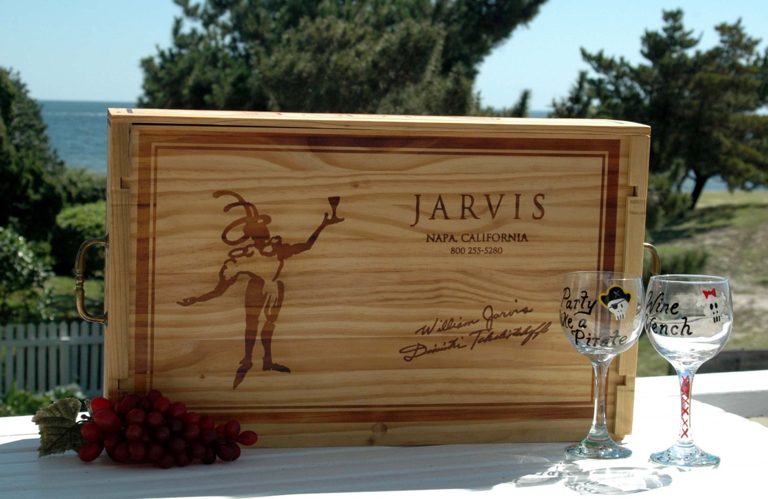 Napa Valley Wooden Wine Crate Storage Box by KaiHinaCoastal