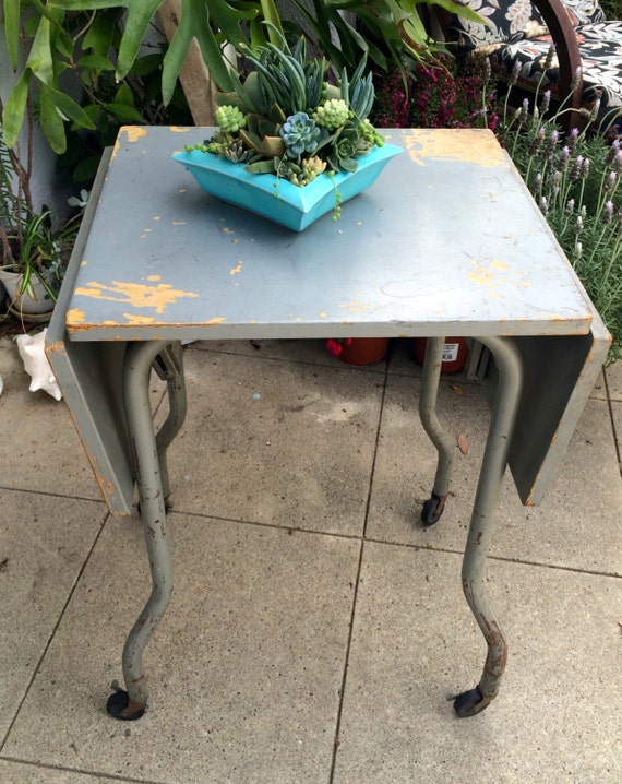 SALE Rolling Folding Table Industrial Cart by TizaVintage on Etsy