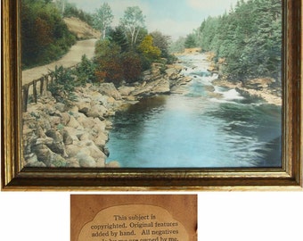 Little River antique hand tinted photo Wallace Nutting