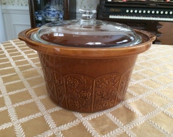 Vintage large Covered Serving Deep Bowl