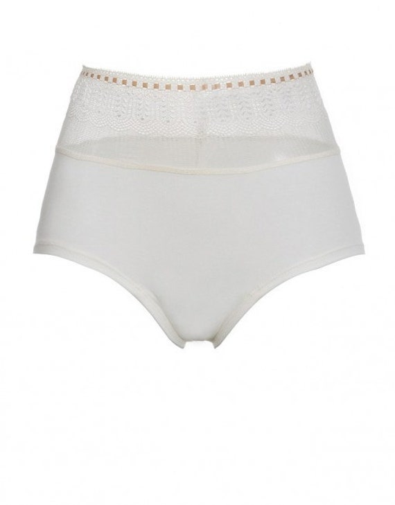 high waisted panties cream panties lace by UglyDucklingGalAngel