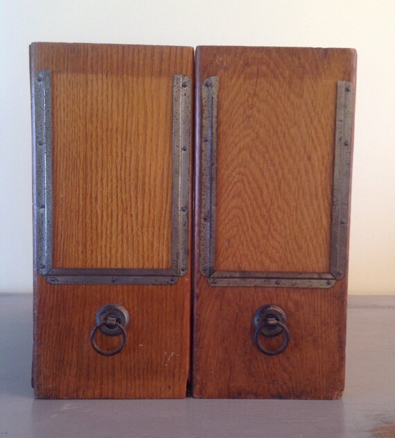 File Holder Box Antique Wooden Woodruff Improved File Box