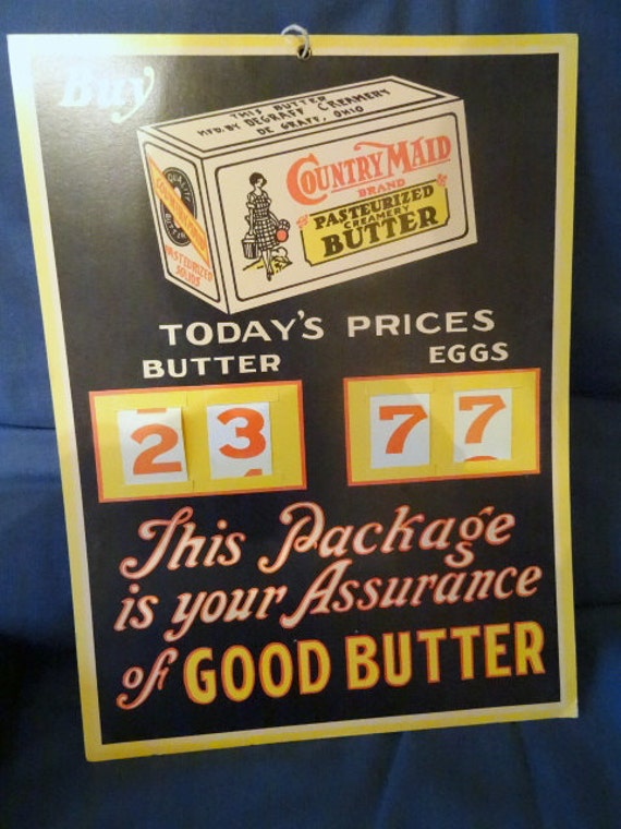Vintage Butter and Egg Store Sign Country by