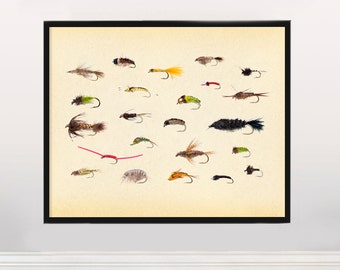 Fly Fishing - Colorful Fishing Lures - Art Print - Fishing Poster - Fishing Art - Fishing Lures - Fishing Decor - Fishing Wall Art -