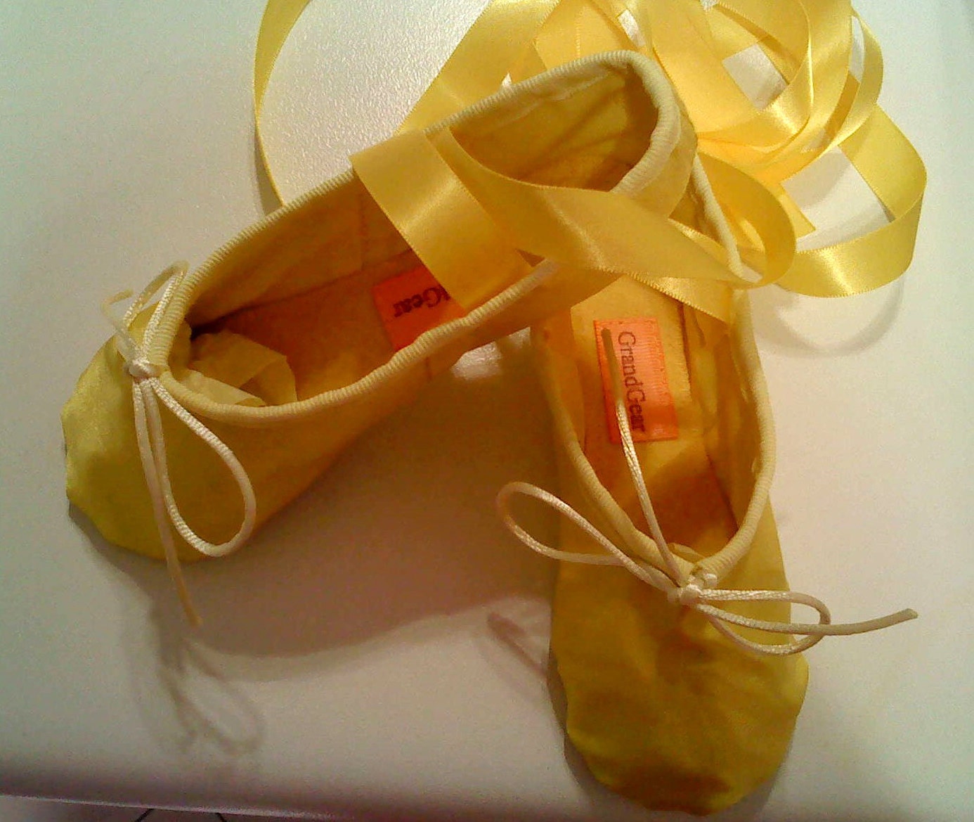 Yellow Satin Ballet Shoes Full sole Children's sizes