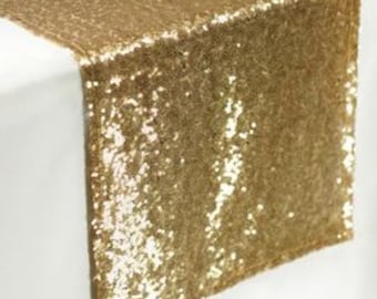 Sequin Gold Table Runner - Stunning Elegant