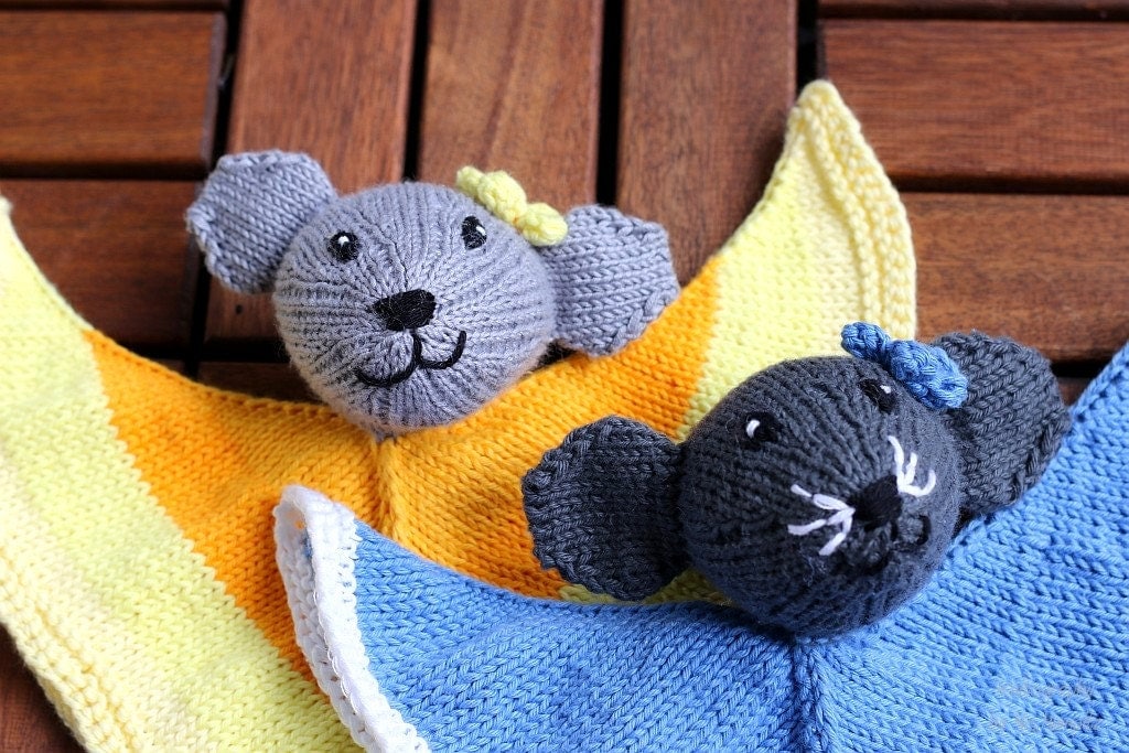 Mouse Lovey knitting pattern PDF baby toy diy gift and