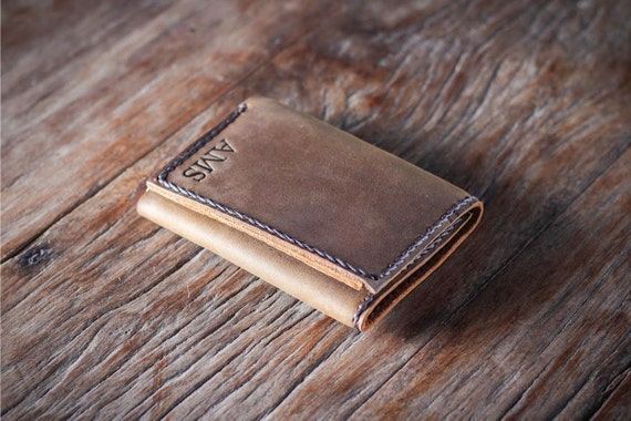 Trifold PERSONALIZED WALLET Men&#39;s Leather Trifold by JooJoobs