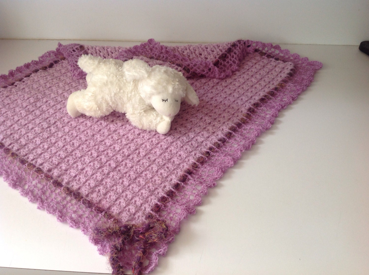 Crochet Baby Blanket lavender II small