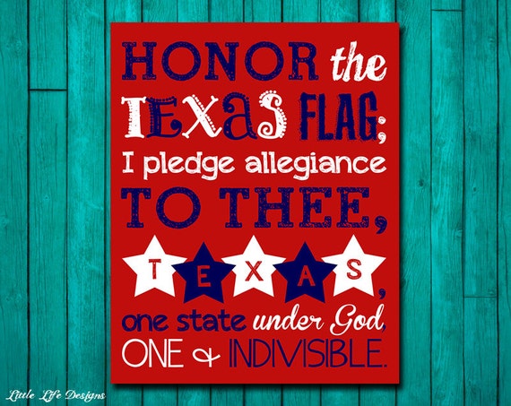 Texas Pledge to the Flag. Pledge of Allegiance. Texas