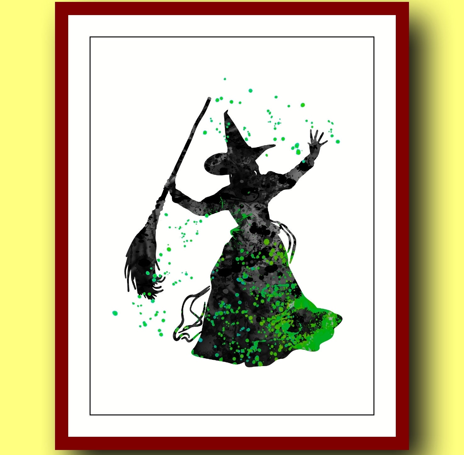 Wicked Witch Poster Watercolor Poster Disney Wizard Of Oz