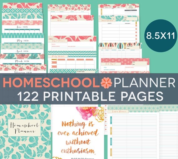 Homeschool Planner Editable Digital Printables by PerennialPlanner